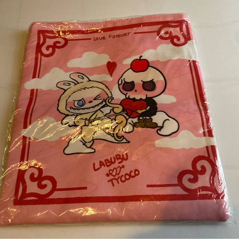 Labubu and Ticoco Pink tote bag